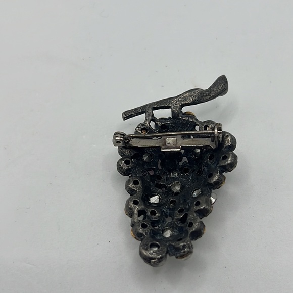 Vintage Rhinestone Grape Fruit Brooch Pin maximalist unique boho indie retro - Picture 7 of 11